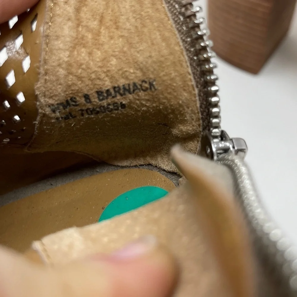 Report Barnack Grey‎ Stacked Heeled Open Toe Cut Out Ankle Boot